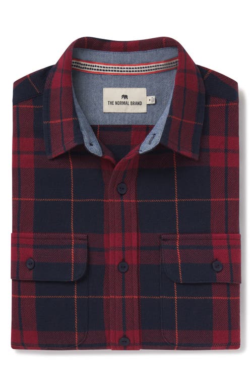 Shop The Normal Brand Mountain Regular Fit Flannel Button-up Shirt In Garnet Plaid