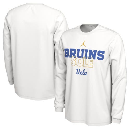 Jordan Brand White UCLA Bruins 2023 On Court Bench Long Sleeve T-Shirt