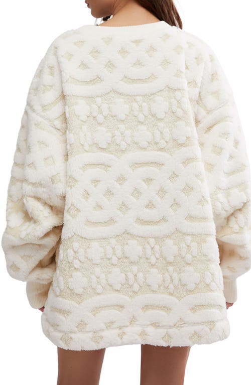 Shop Free People Oversize Faux Fur Sweatshirt In Ivory Combo