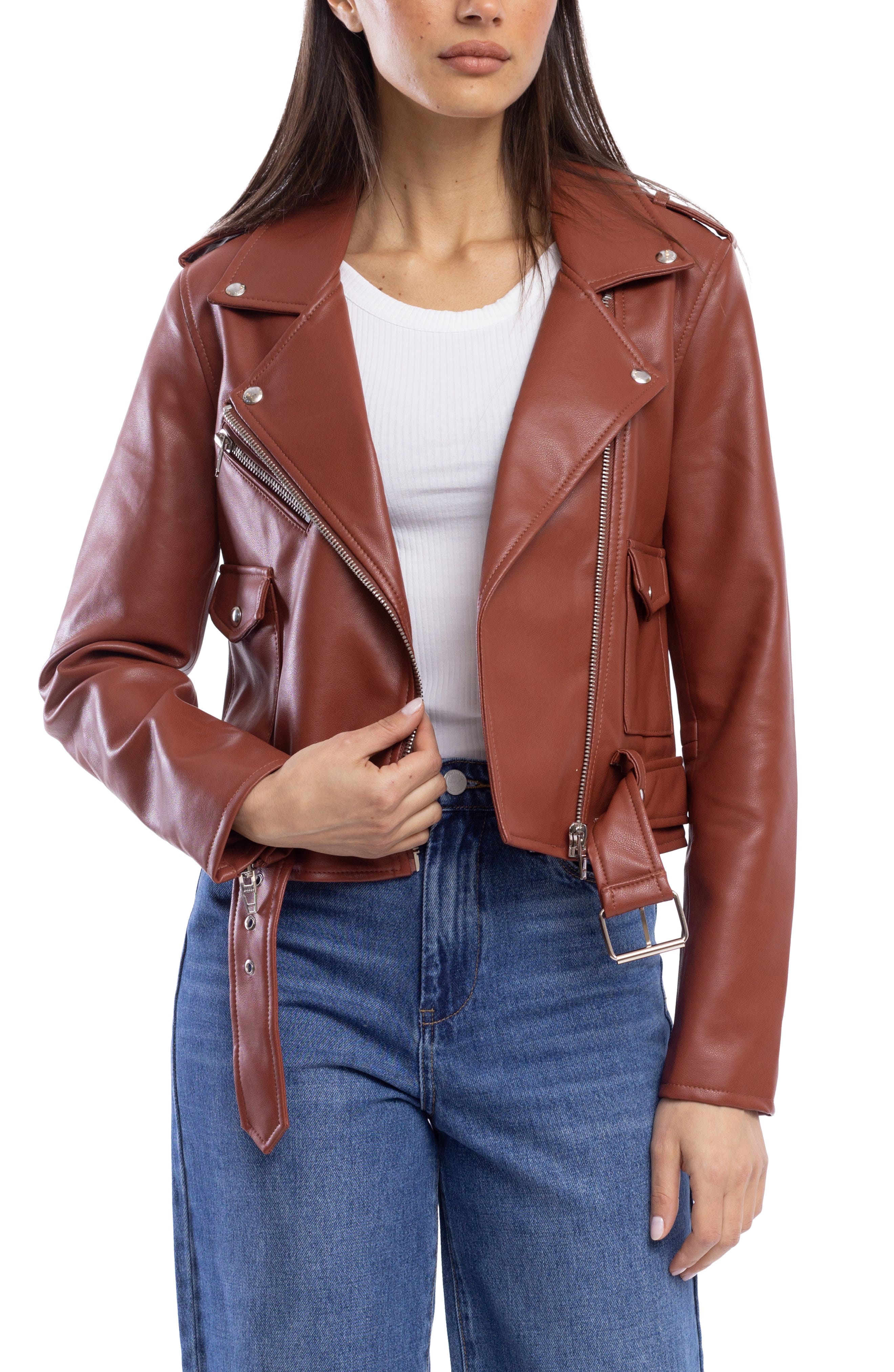 nordstrom petite leather jacket