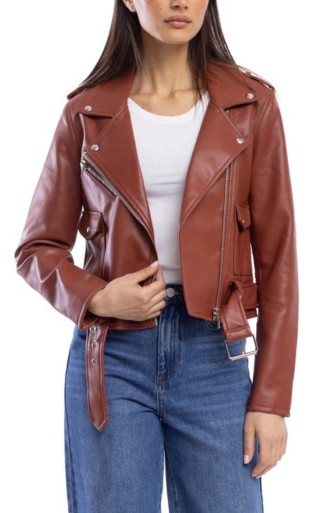 Women's Brown Leather & Faux Leather Jackets | Nordstrom