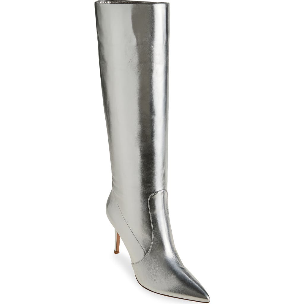 Gianvito Rossi Metallic Tall Boot In Silver