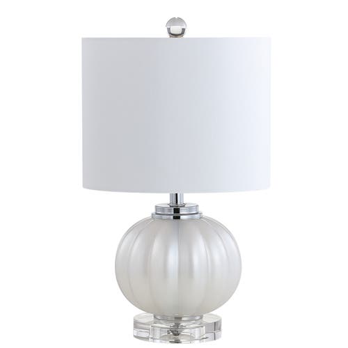 Jonathan Y Pearl Glass/crystal Led Table Lamp In White/cream