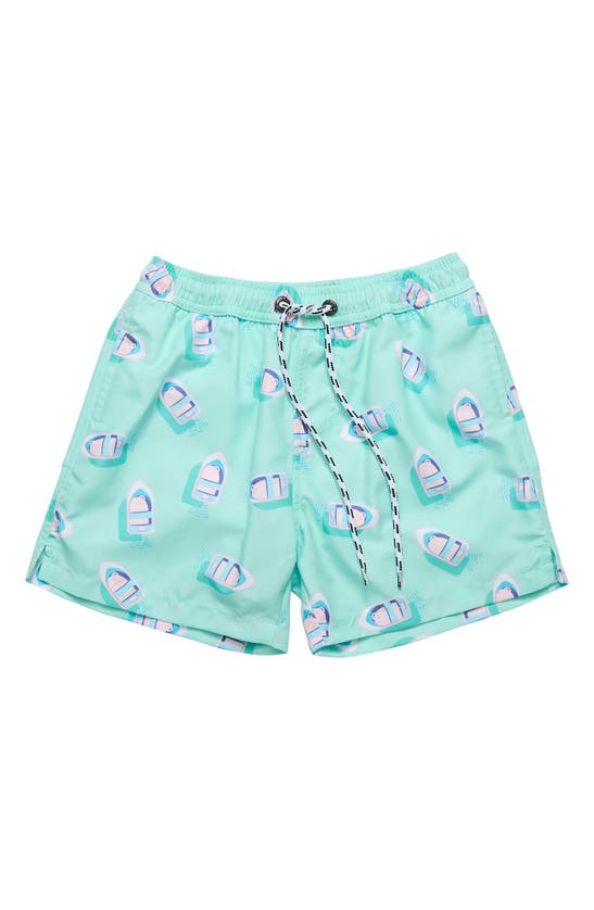 Shop Snapper Rock Kids' Float Your Boat Swim Trunks In Blue