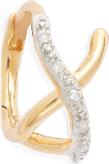 Riva Diamond Small Hoop Earrings in 18ct Gold Vermeil on Sterling