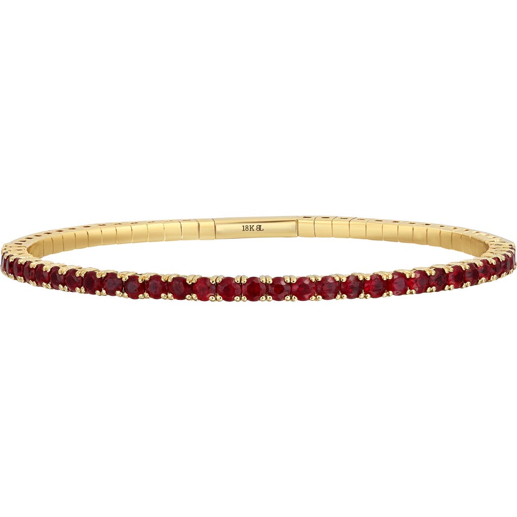 Bony Levy El Mar Gemstone Stretch Bracelet In 18k Yellow Gold Ruby