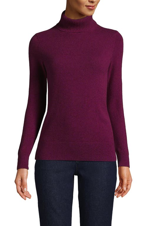 Shop Lands' End Cashmere Turtleneck Sweater In Raspberry Wine Heather