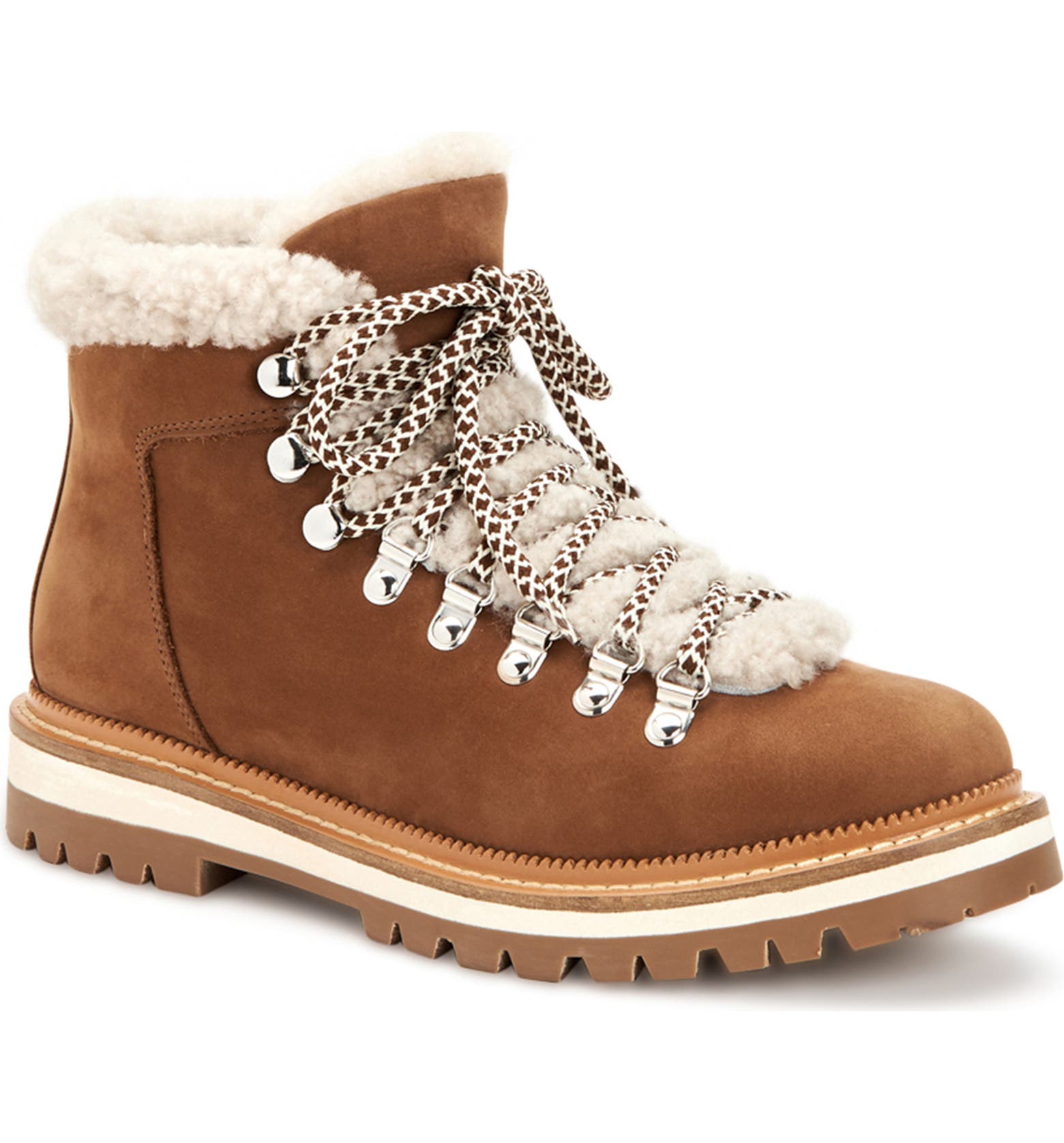 Aquatalia Hadlee Water Resistant Genuine Shearling Lined Lace-Up Bootie | Nordstromrack