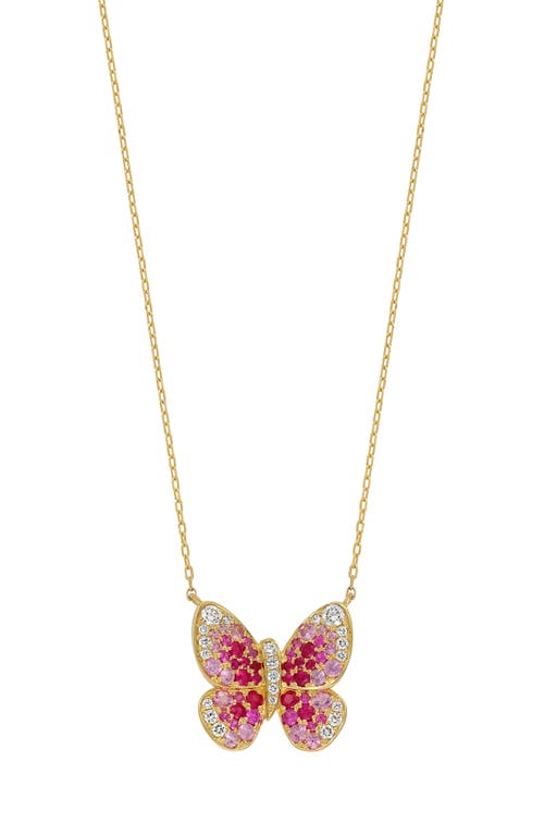 Bony Levy El Mar Sapphire, Ruby & Diamond Butterfly Pendant Necklace In Gold