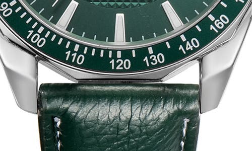 Perry Ellis Solar Powered 3-hand Quartz Strap Watch, 41mm In Silver-green