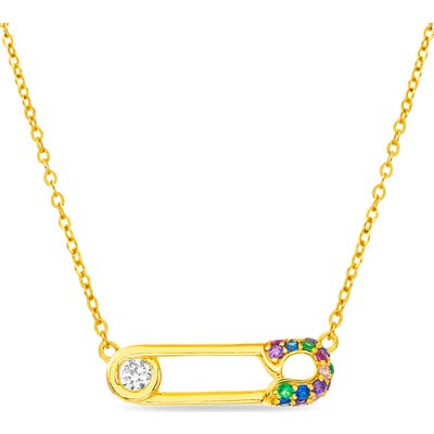 Lesa Michele Safety Pin Pendant Necklace