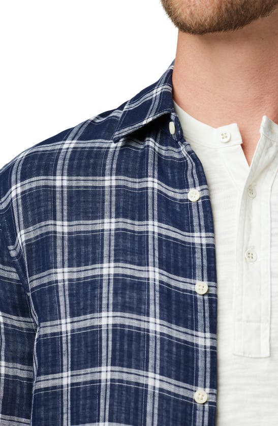 Shop Joe's Oliver Plaid Double Face Cotton Button-up Shirt In True Navy Plaid