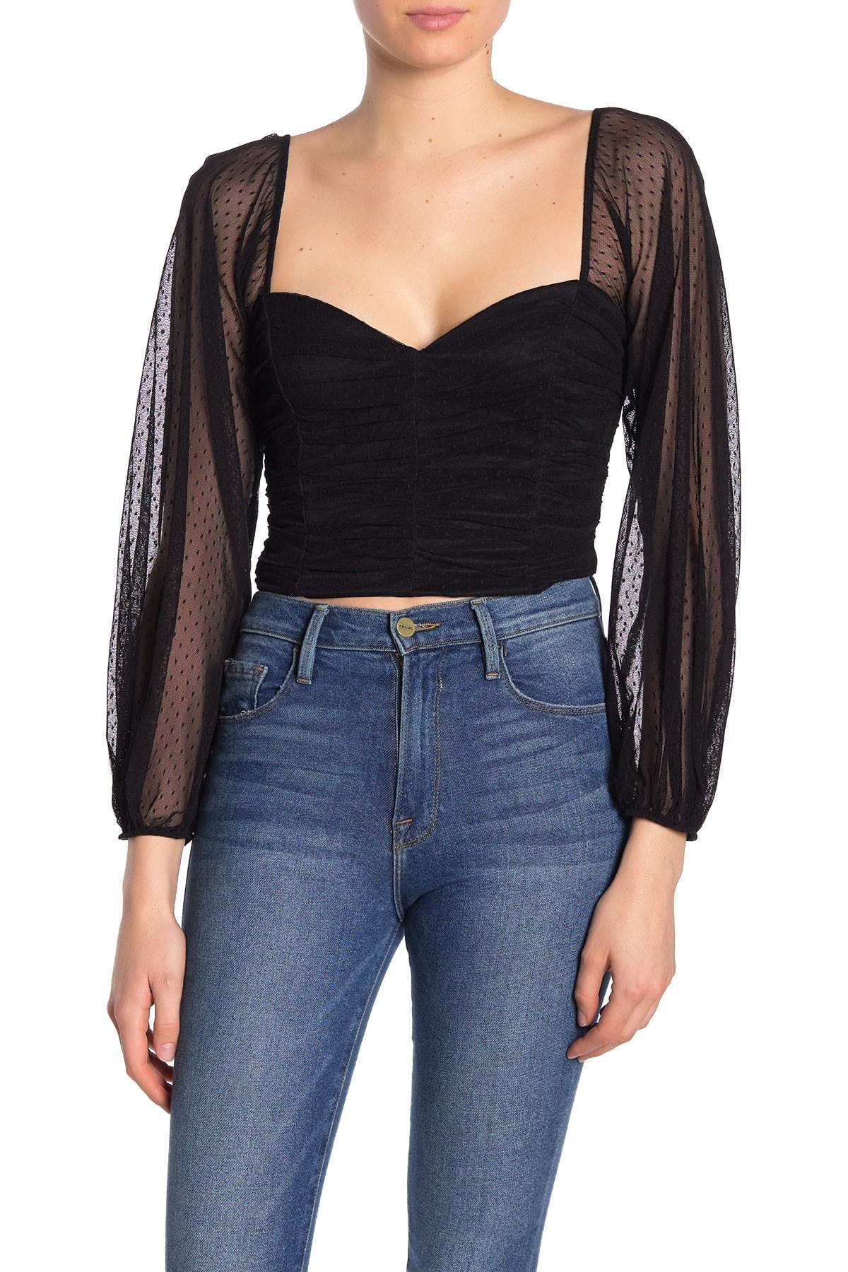 ruched mesh top