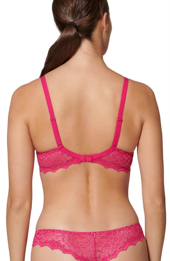 Shop Simone Perele Caresse Underwire Plunge Bra In Teaberry Pink