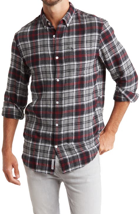Plaid Flannel Slim Fit Button-Down Shirt