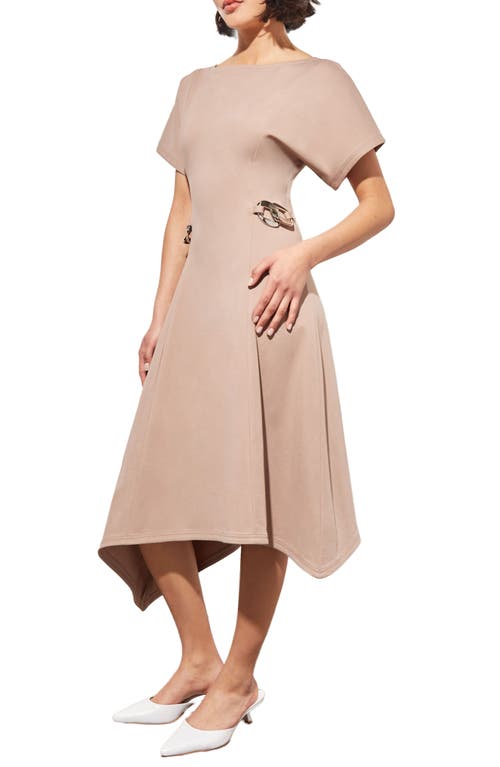 Ming Wang Asymmetric Midi Dress In Java