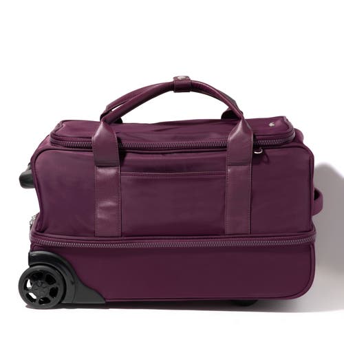 Baggallini Gramercy Carry-on Travel Roller Duffel Bag In Mulberry Twill