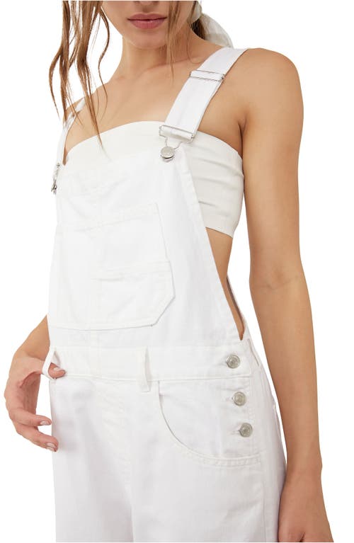 Shop Free People We The Free Ziggy Denim Overalls In Optic White