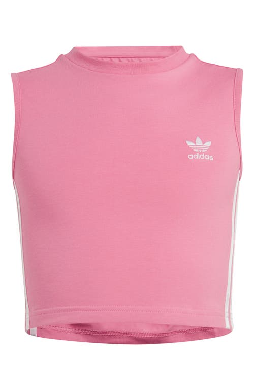 Shop Adidas Originals Adidas Kids' 3-stripes Crop Tank In Rose Tone