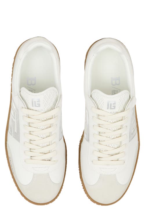 Shop Balmain Swan Low Top Sneaker In Gac White/silver