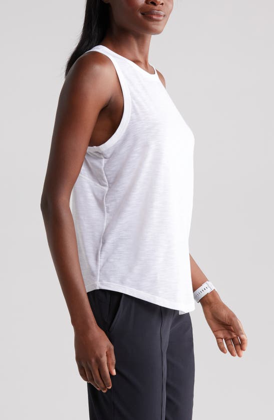 Shop Zella Spark Slub Tank Top In White