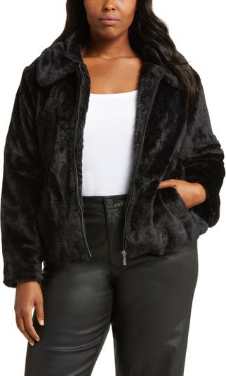 Black faux fur jacket plus clearance size