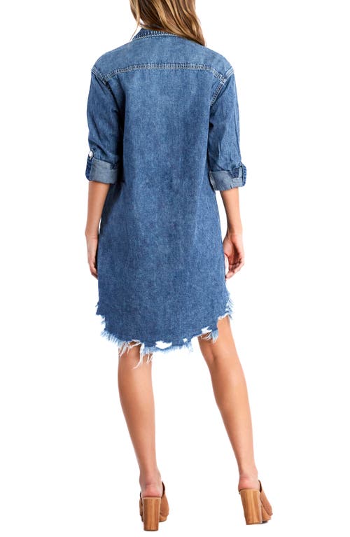 Billy T Superstar Denim Shirt Dress In Blue Combo