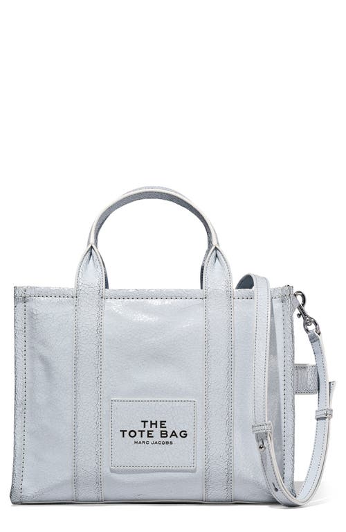 Marc Jacobs The Crackle Leather Small Tote Bag in Cotton White Multi