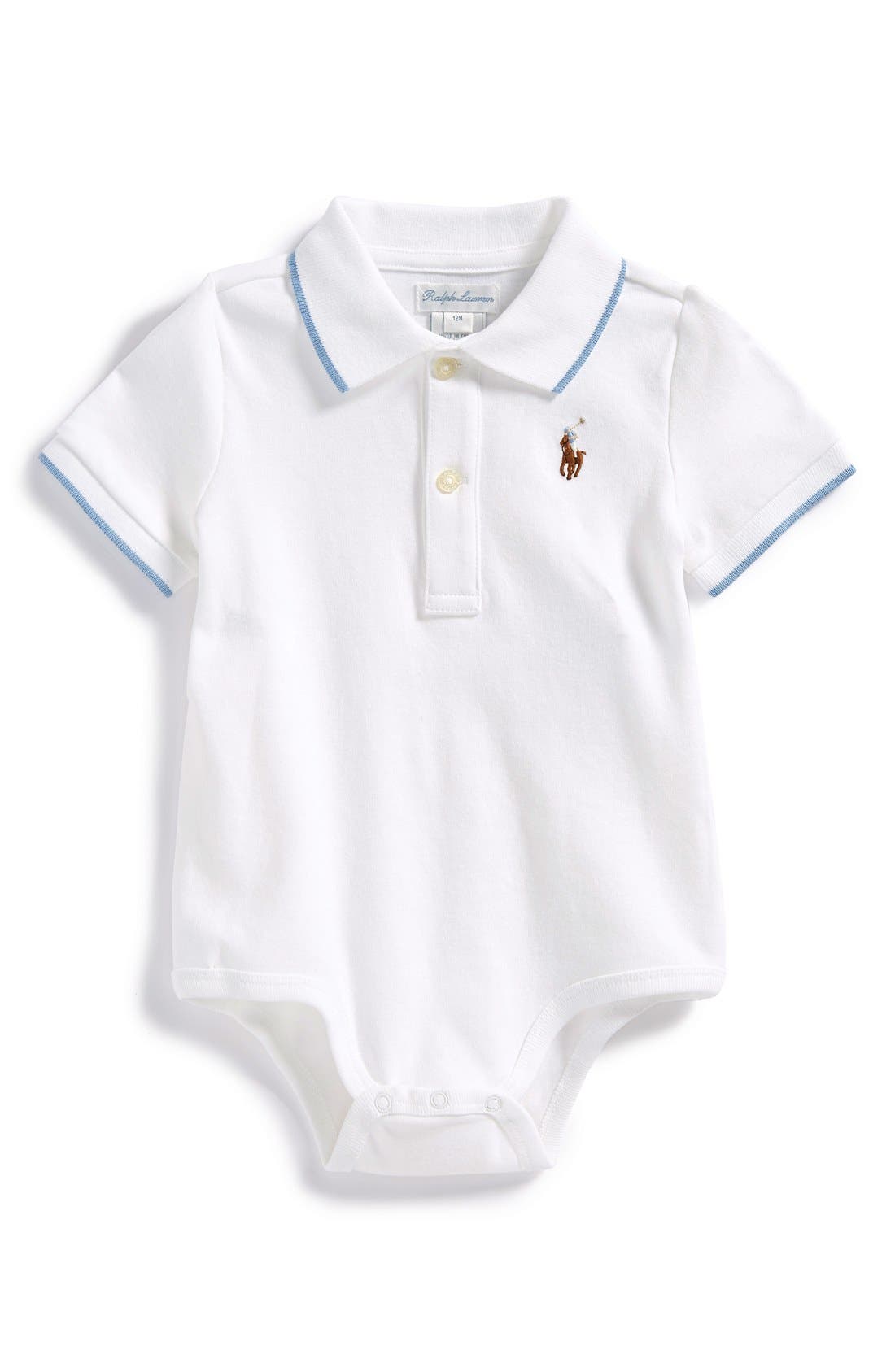 Ralph Lauren Tipped Polo Bodysuit (Baby Boys) Nordstrom