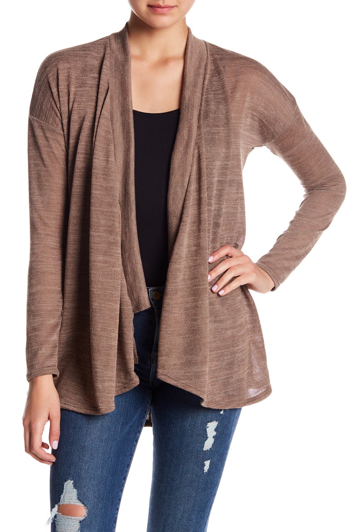 dolman sleeve open front cardigan