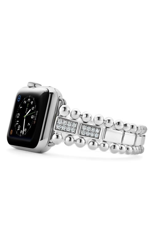 Shop Lagos Smart Caviar Diamond Apple Watch® Watchband In Silver/diamond