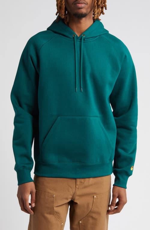 Shop Carhartt Work In Progress Chase Fleece Hoodie In Chervil/gold