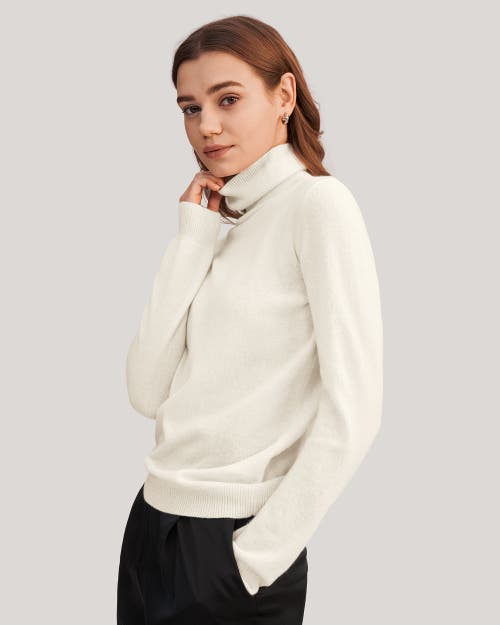 Shop Lilysilk Pure Cashmere Turtleneck Sweater In White