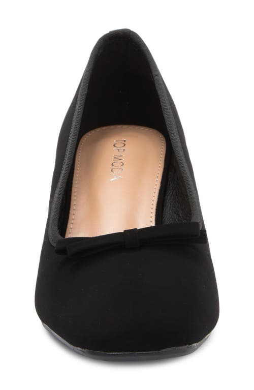 Top Guy Shoes Elba Square Toe Pump In Black Nubuck
