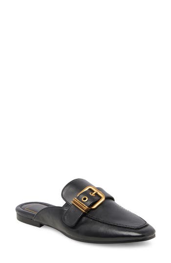 Dolce Vita Santel Buckle Mule In Black Leather