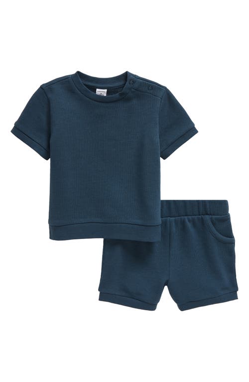 Nordstrom Cozy Short Sleeve Top & Shorts Set In Blue