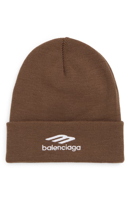 BALENCIAGA 3B LOGO RIB BEANIE