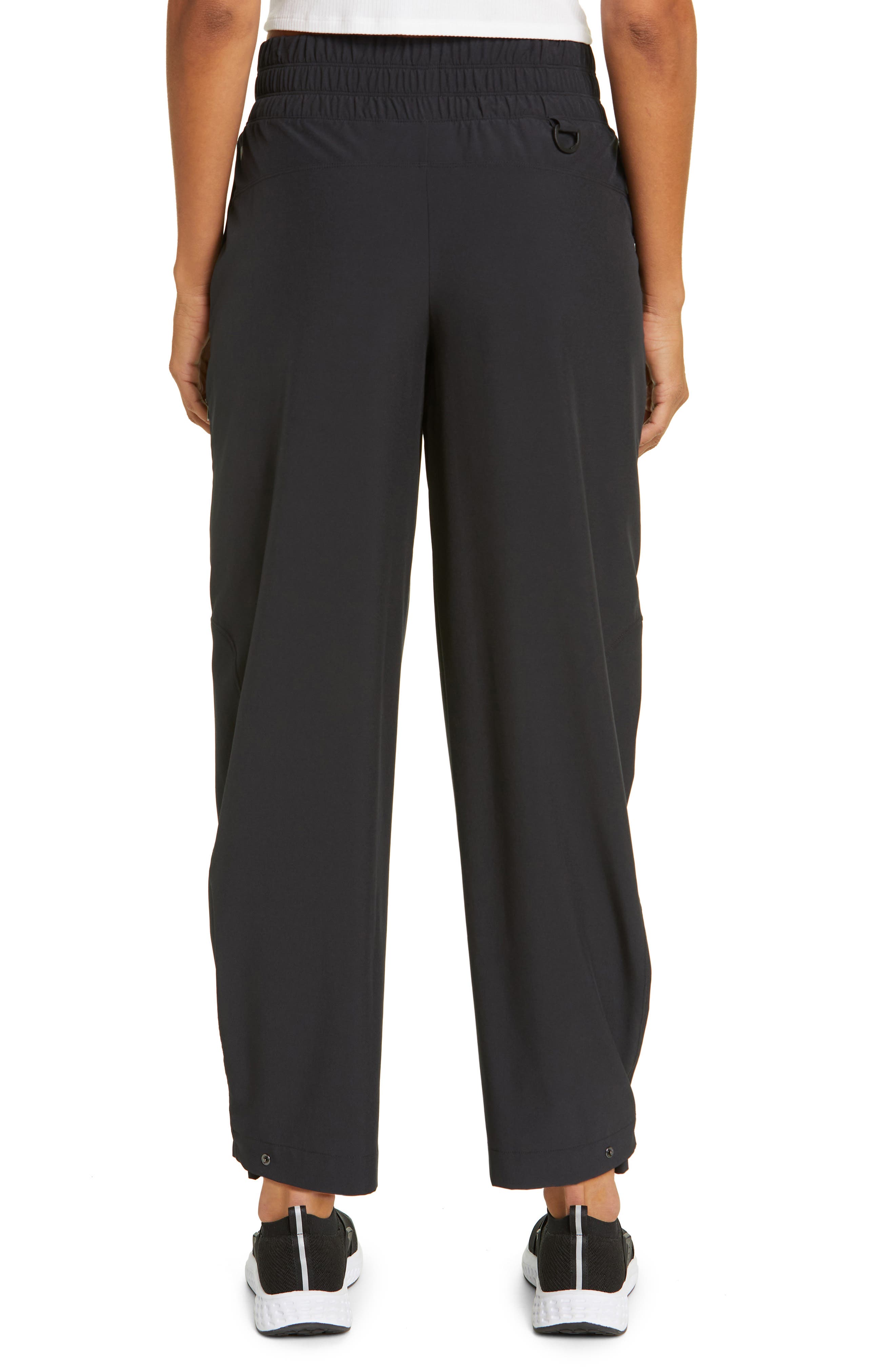 black wide leg ankle pants