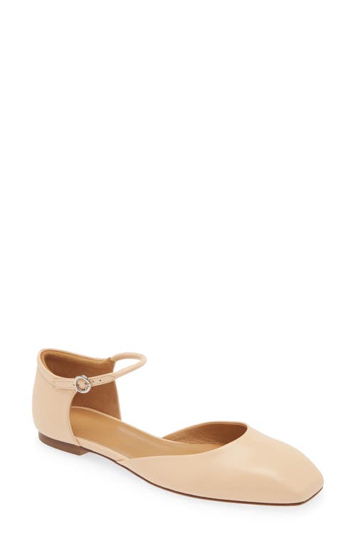 aeyde Miri Ankle Strap Ballet Flat Peach at Nordstrom,