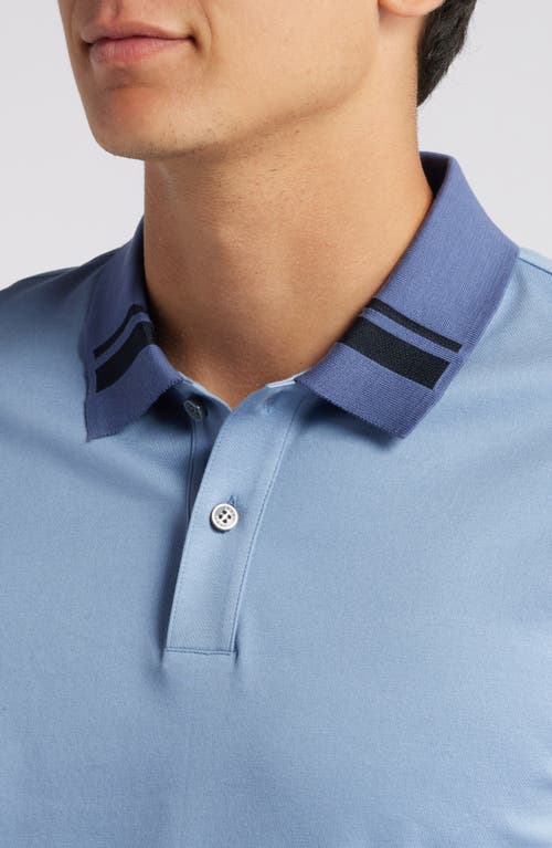 Shop Hugo Boss Boss Phillipson Slim Fit Polo In Open Blue