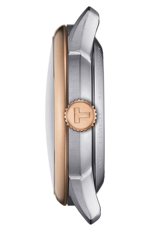 Shop Tissot Chemin Des Tourelles Powermatic 80 Bracelet Watch, 34mm In Silver/rose Gold