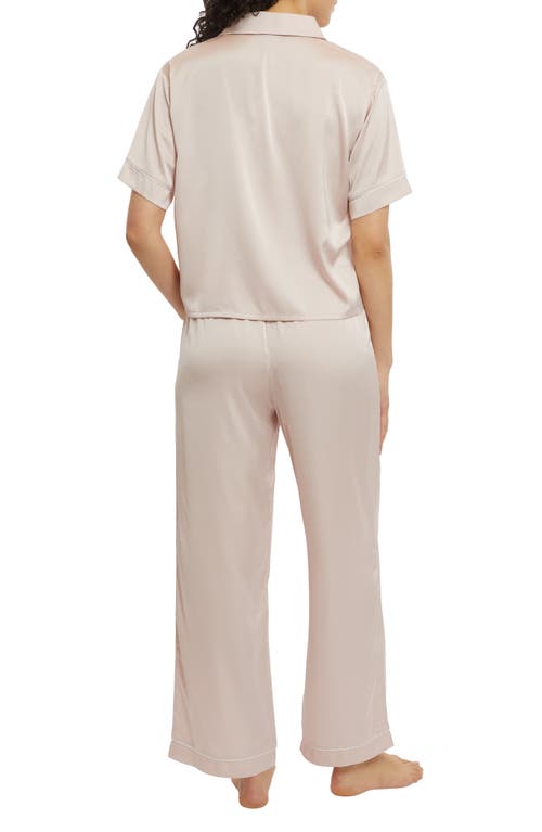 Shop Danskin Collared Piped Pajamas In Pearl Blush