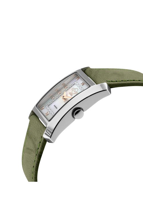 Gv2 Luino Diamond Embellished Leather Strap Watch, 23mm X 29mm In Green