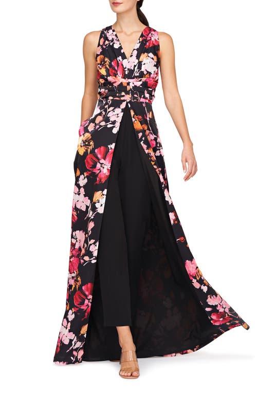 Shop Kay Unger Arlo Floral Maxi Jumpsuit In Saffron/black