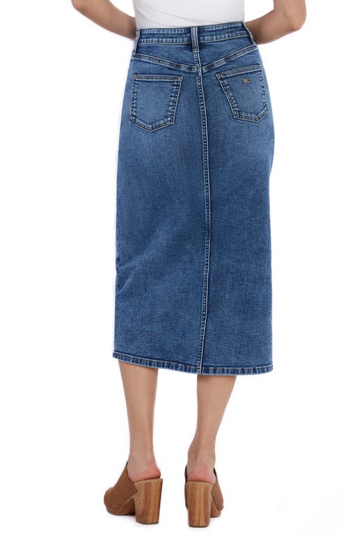 Shop Wash Lab Denim Lucy Denim Midi Skirt In Rich Blue