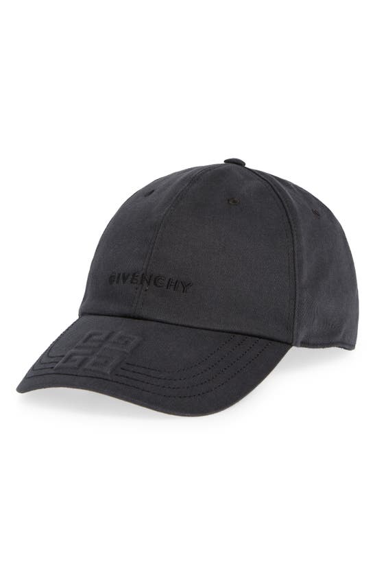 Shop Givenchy Debossed Logo Adjustable Baseball Cap In Black