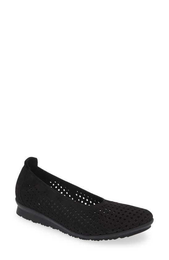 Arche Barria Perforated Ballet Slip-on In Noir
