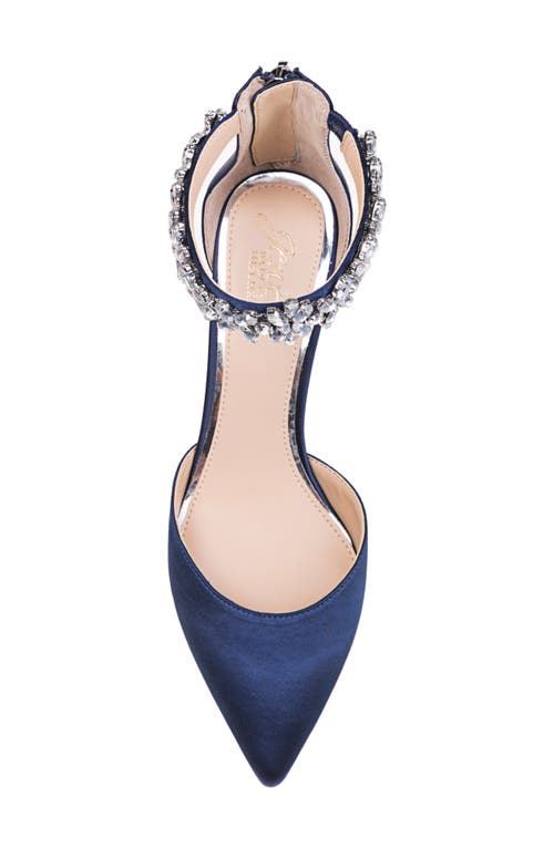 Jewel Badgley Mischka Raleigh Pointed Toe Ankle Strap Pump In Blue