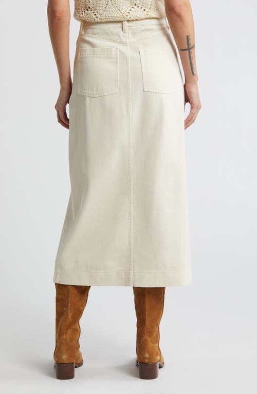 Shop Treasure & Bond Denim Midi Skirt In Ivory Dove