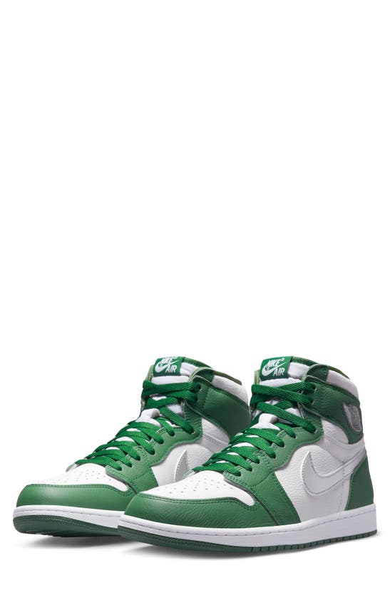Jordan Nike Air 1 Retro High Top Sneaker In Gorge Green/ Silver
